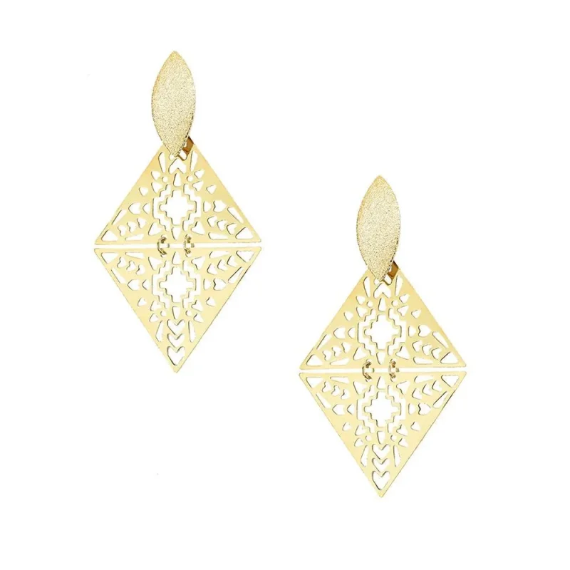 gold diamond filigree drop earrings 3