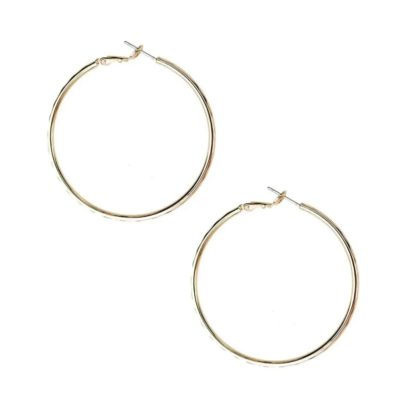 gold dipped hammered hoop earrings 1 875 inch