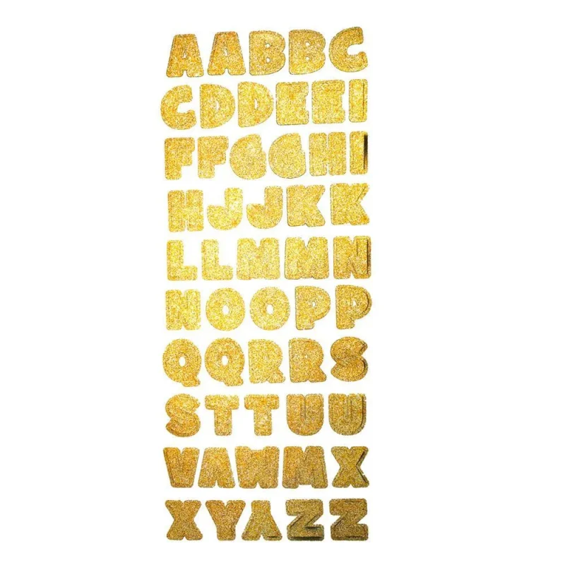 gold foil alphabet stickers 1 inch 52 pack photo safe glitter