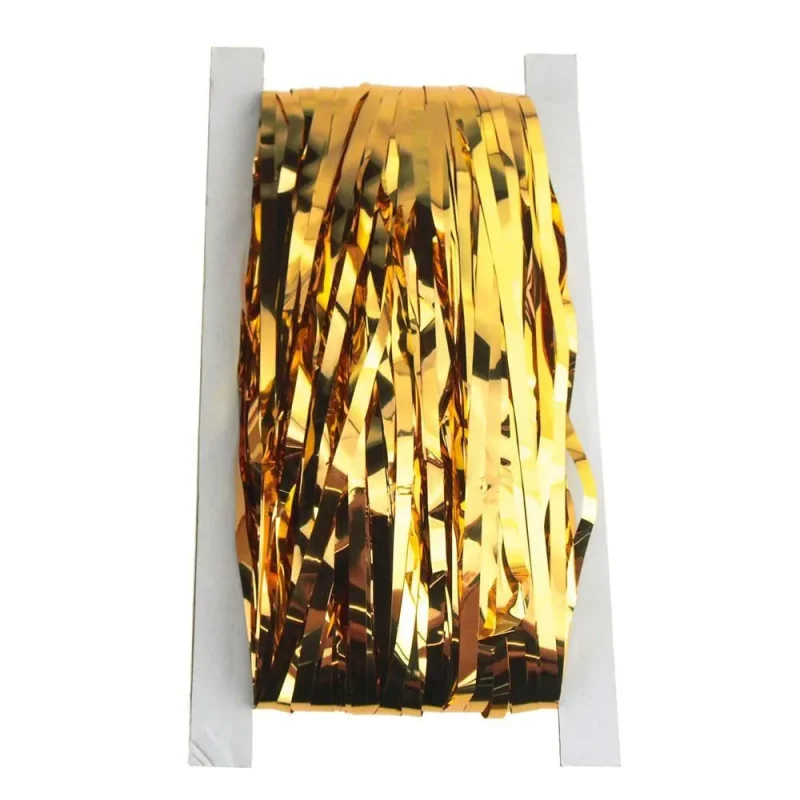 gold foil fringed curtain 96 inch