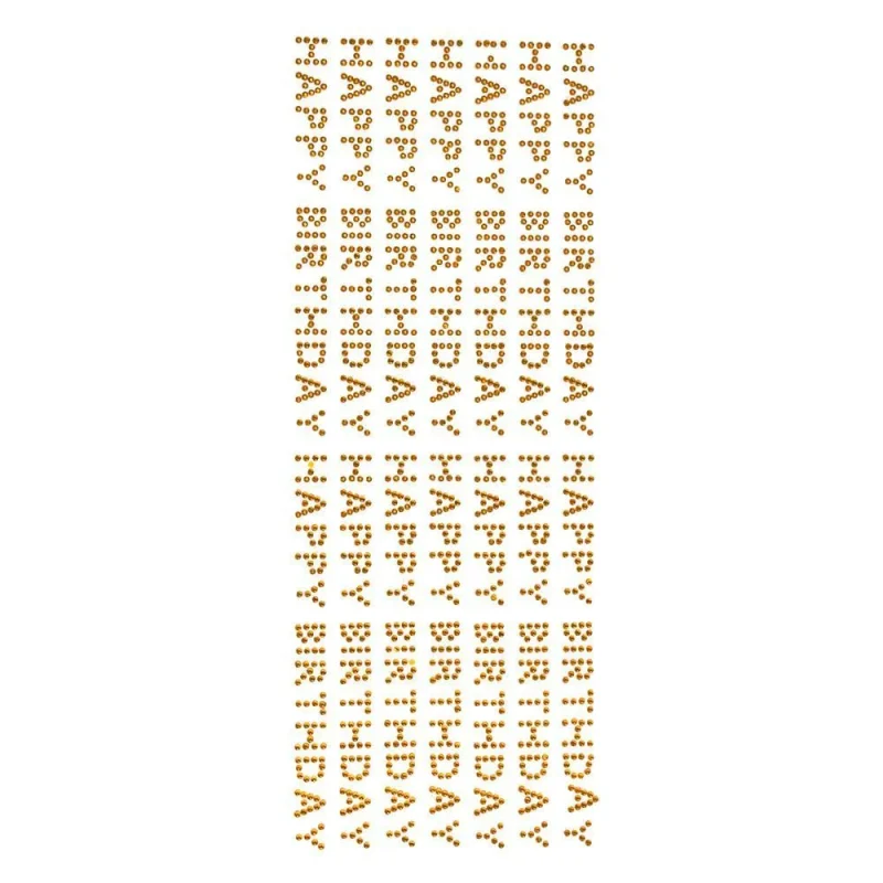 gold rhinestone birthday stickers 1 2 inch 182 pack