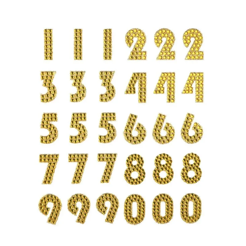 gold rhinestone stickers 1 groovy numbers 32 pack