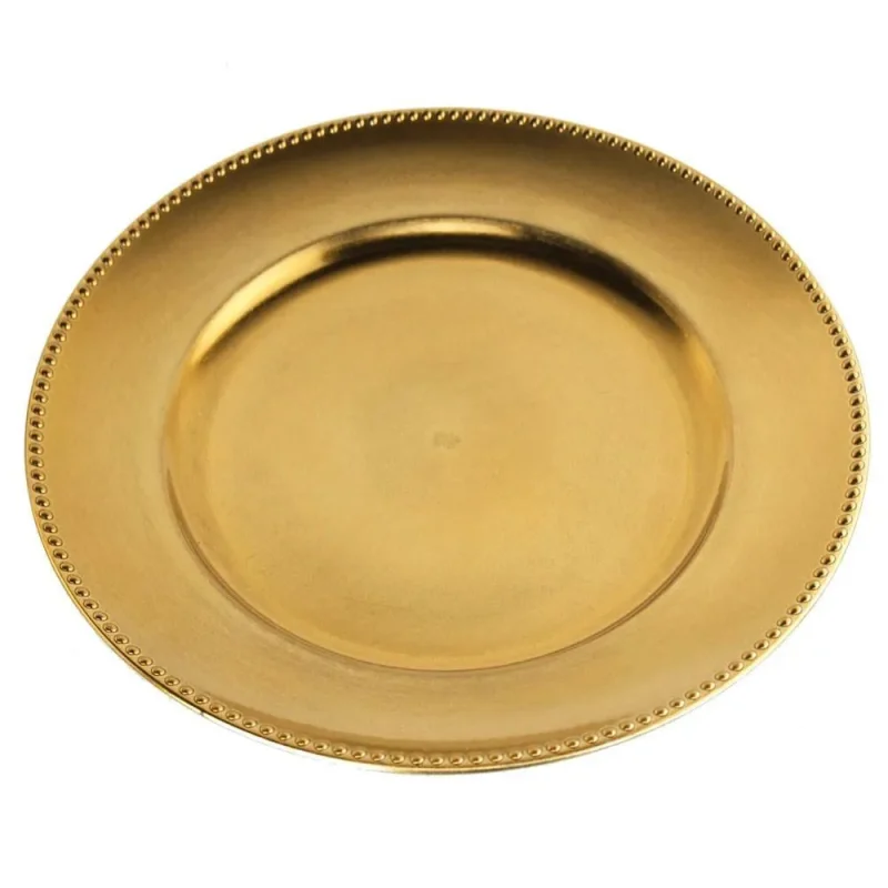 gold round charger plate 12 inch braided edge single