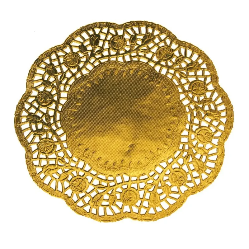 gold round lace doilies 8 5 set of 6