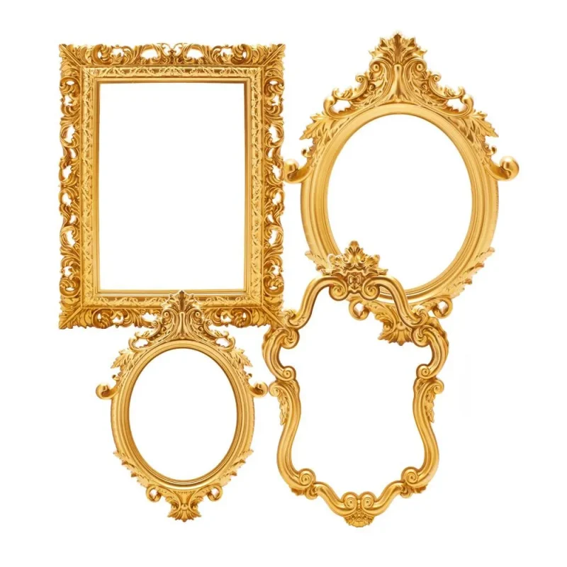 gold royal baroque plastic frames assorted sizes 4 pack