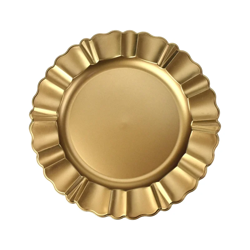 gold scalloped matte charger plate 12 5 inch