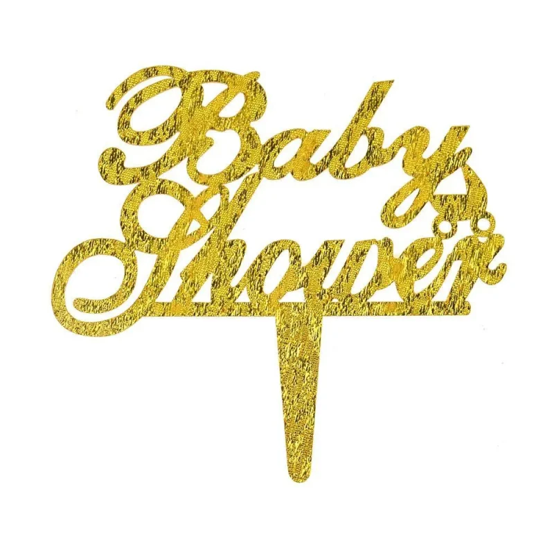 gold shimmer shine baby shower cake topper 4 5