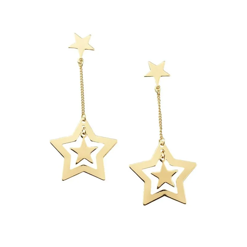 gold star dangle earrings 3