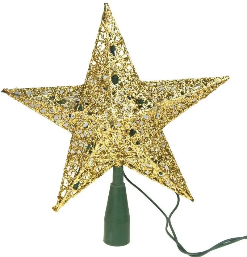 gold star wire christmas tree topper 9 inch