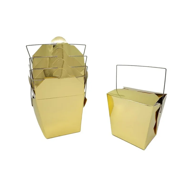 gold takeout containers w handles 8 oz 5 pack