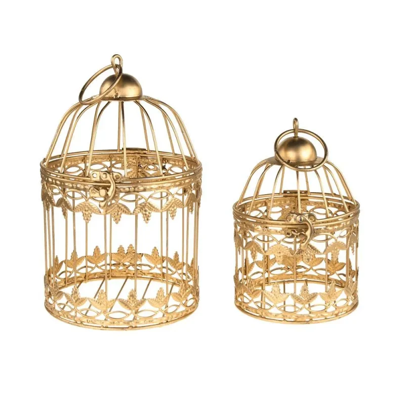 gold wedding birdcage centerpiece small 2 piece set