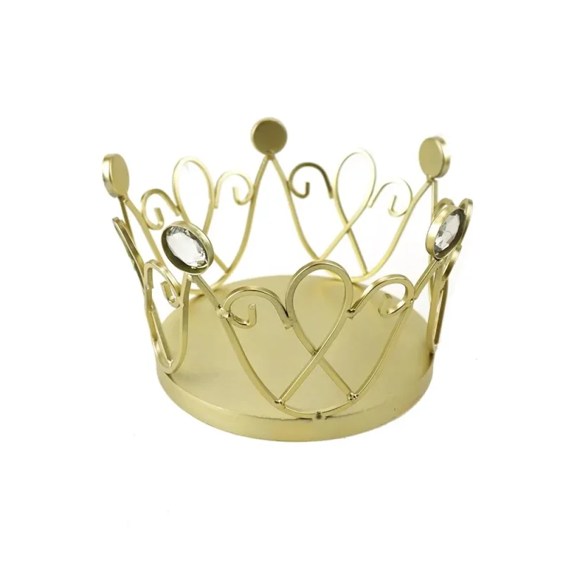 gold wire heart crown with rhinestones 7 inch