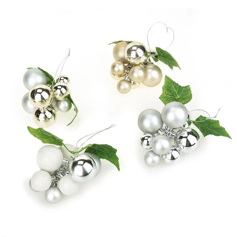 grape cluster ball ornaments 3 5 inch set of 4 metallic