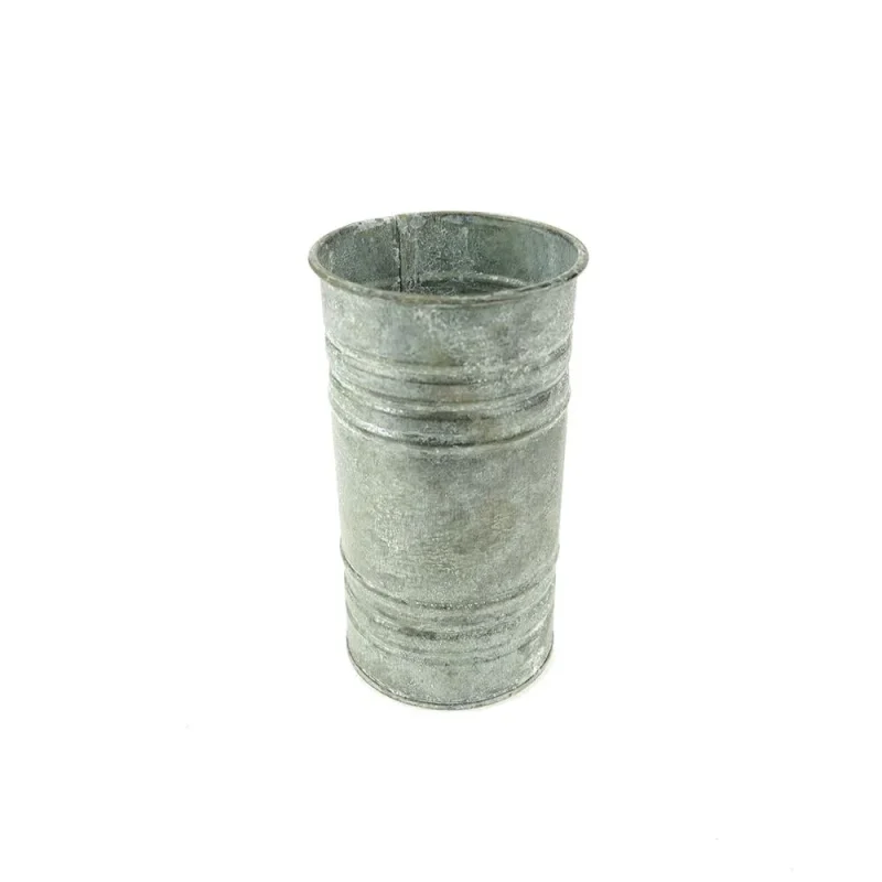 gray 6 inch metal candle holder vase