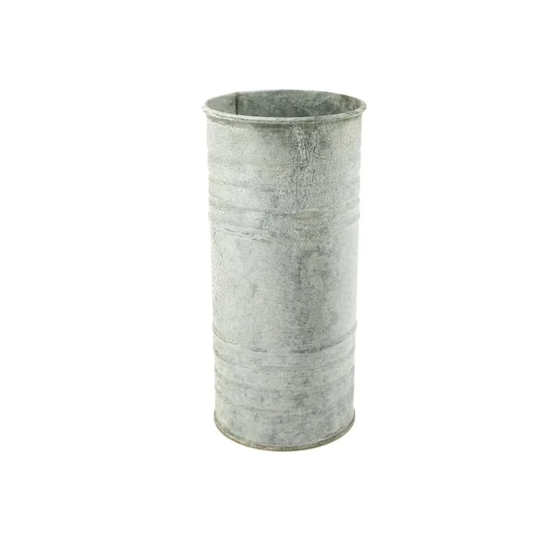 gray 7 inch metal candle holder vase