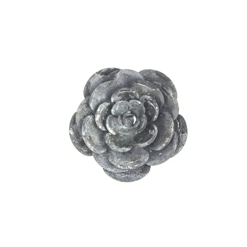 gray galvanized metal rose 4 inch magnetic garden decor