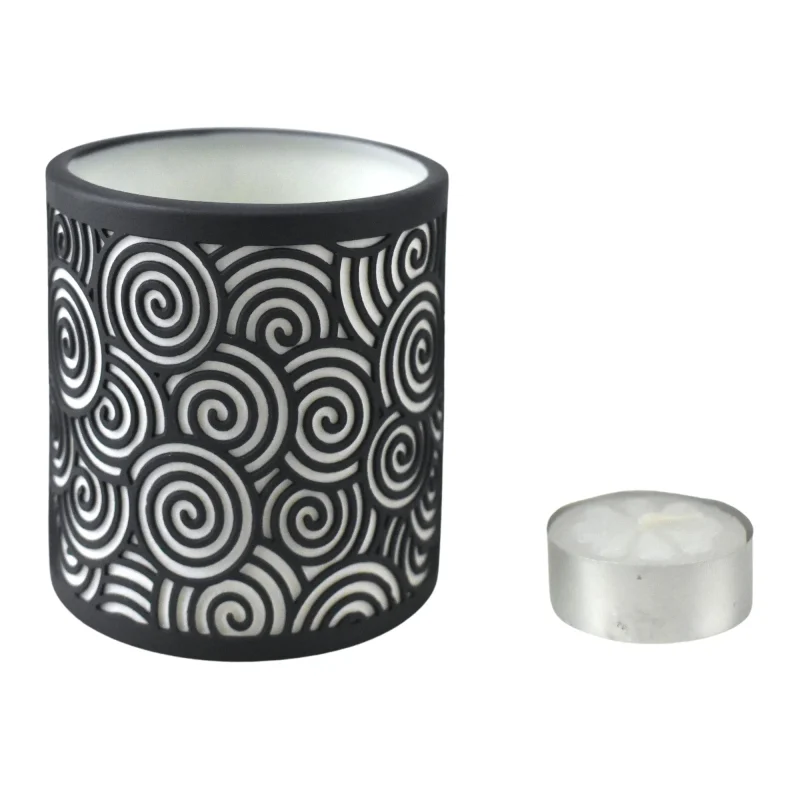 gray swirl tea light holder 2 75 inch