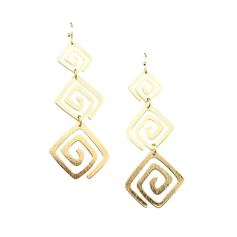 greek motif drop earrings 2 5 inch