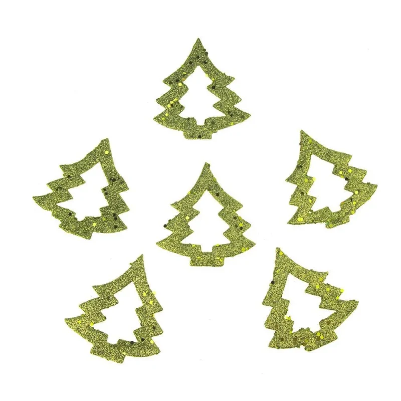 green glitter foam christmas tree decorations 3 6 pack