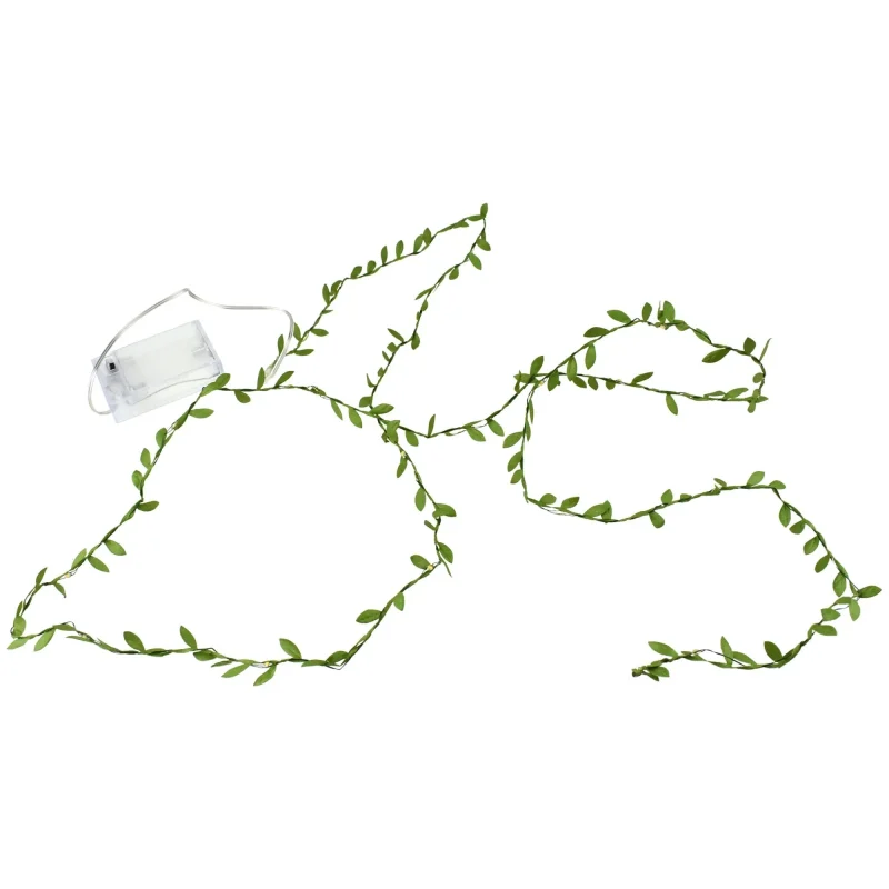 green leaf fairy lights 7ft warm white led