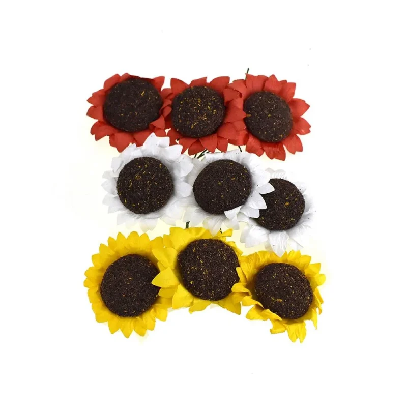 handmade multicolor sunflower decorations 1 5 inch 9 pack