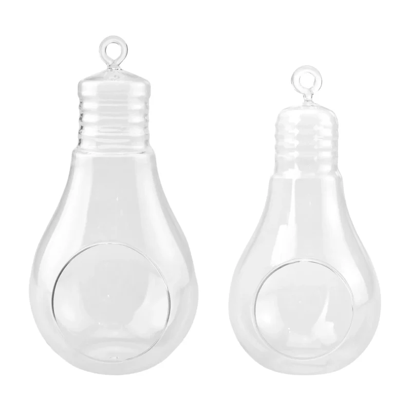 hanging glass terrarium lightbulb shape