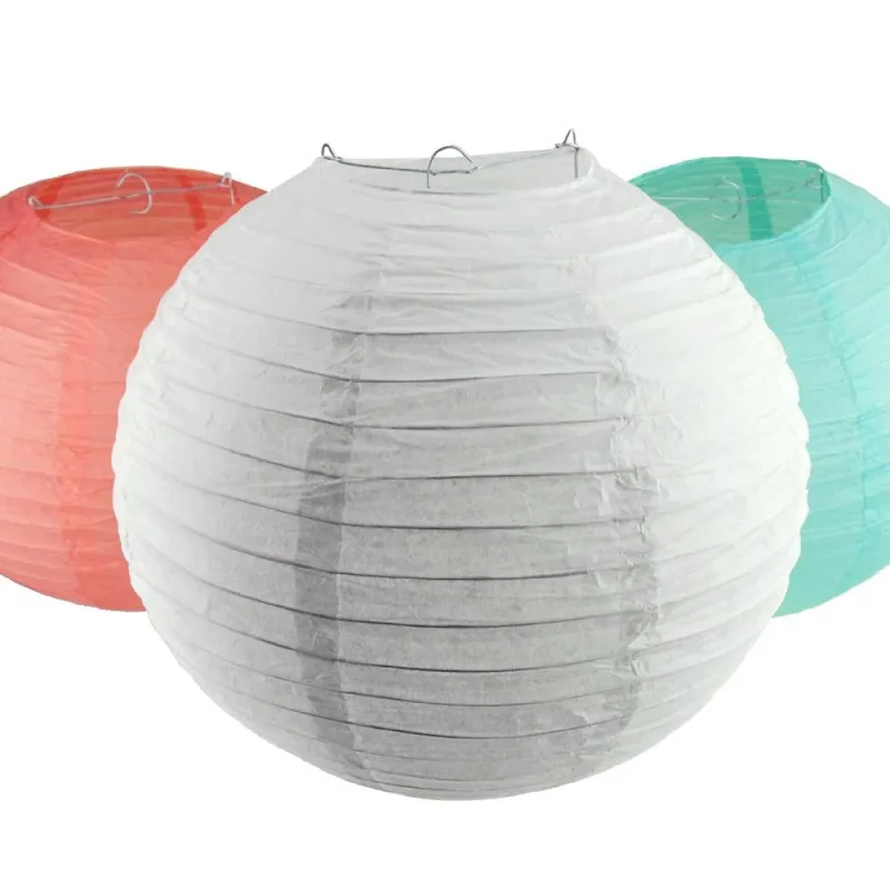 hanging round paper lanterns for decor