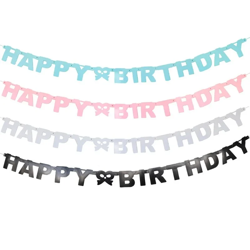 happy birthday letter bow banner 4 25 x 5ft