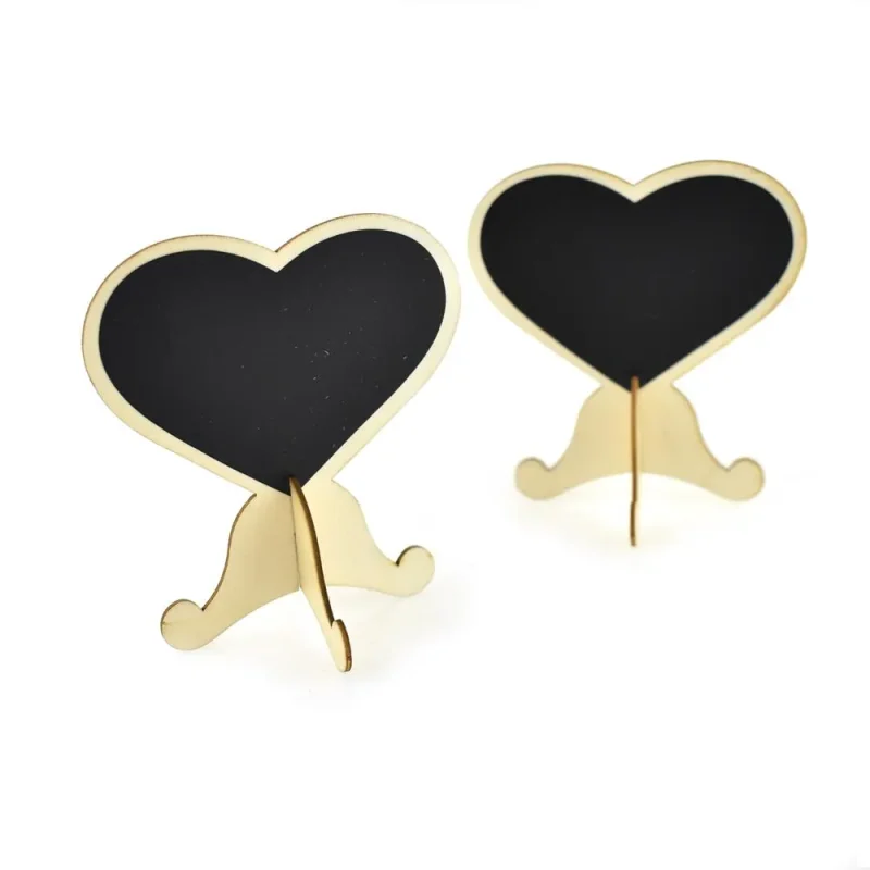 heart chalkboard tabletop stand 3 5 inch 2 piece set