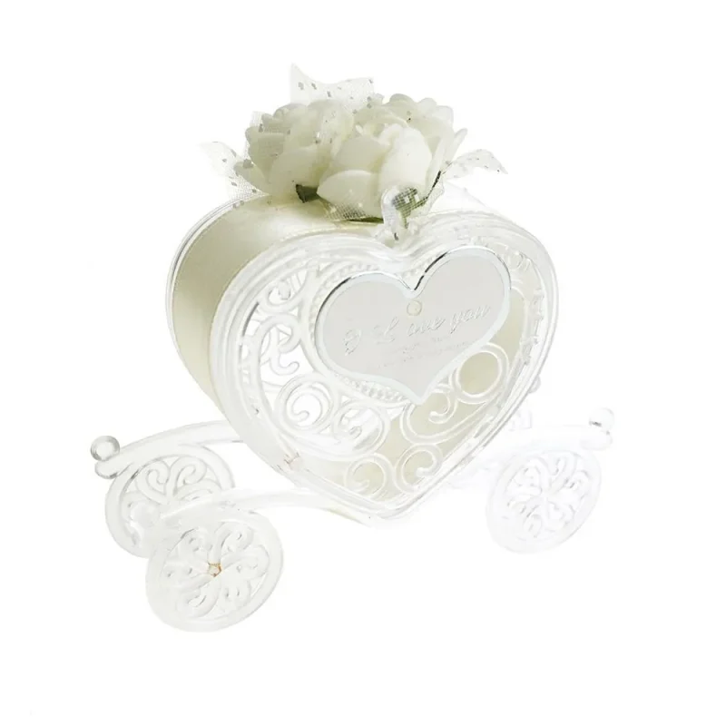 heart shaped carriage wedding favors 4 x 12 pack