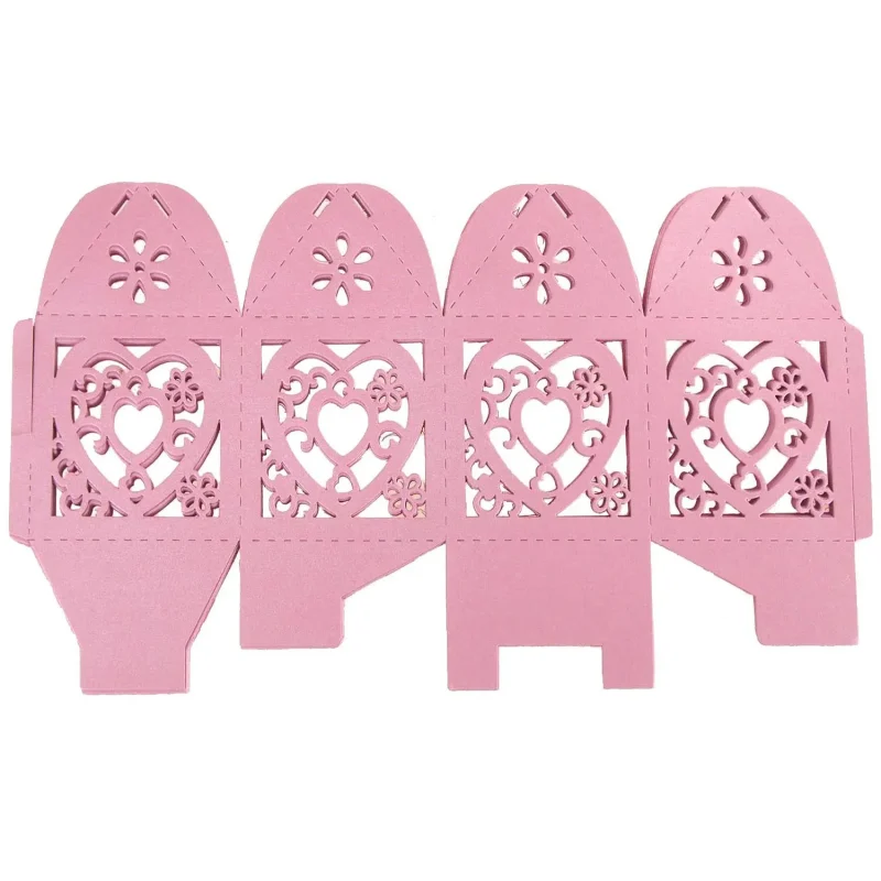 heart shaped laser cut favor boxes 2 inch 12 pack pink