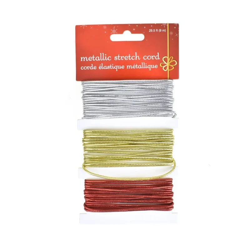 holiday stretch cord ribbon set 3 piece 29ft