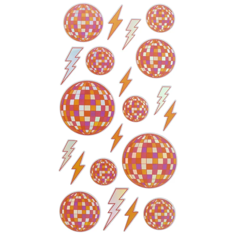 holographic disco ball vinyl stickers 1 1 4 inch 21 pack