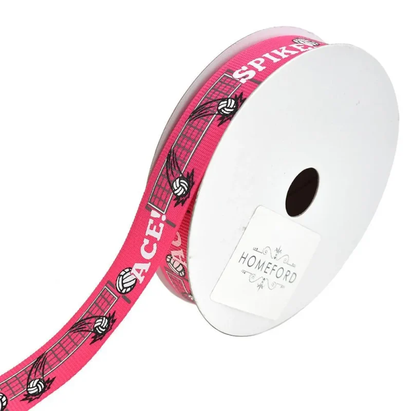 hot pink 5 8 grosgrain ribbon for volleyball fields 10 yards