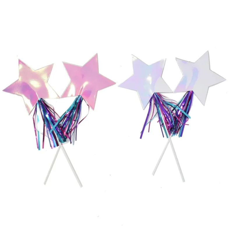 iridescent 13 star wands set of 8