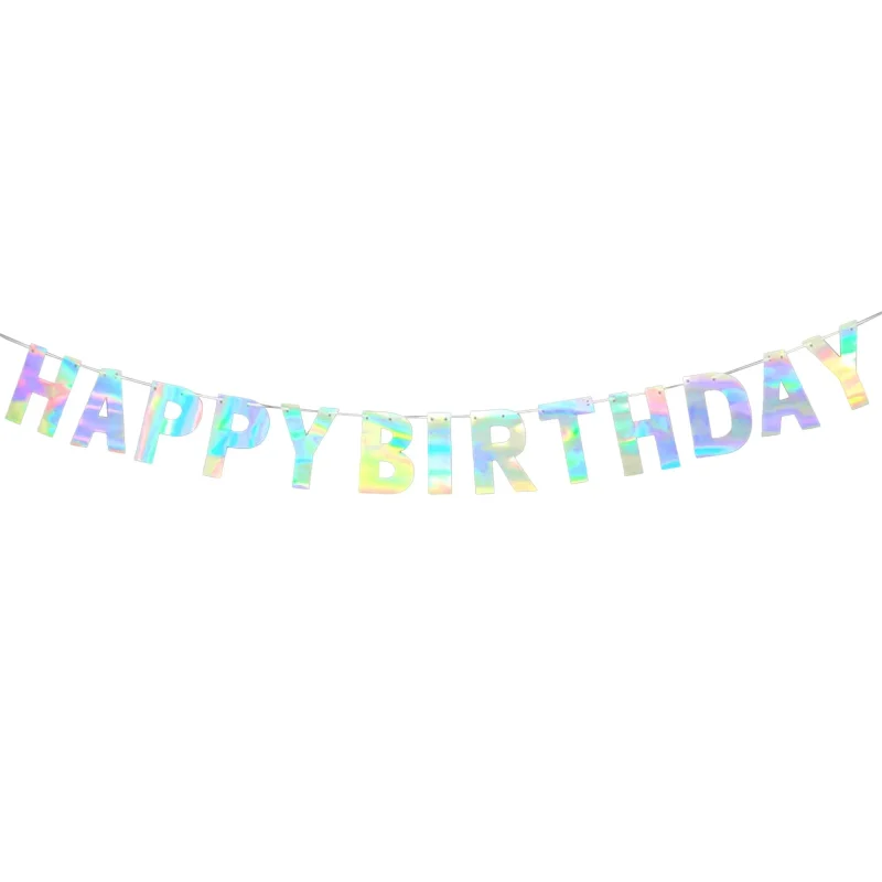 iridescent 7 happy birthday banner