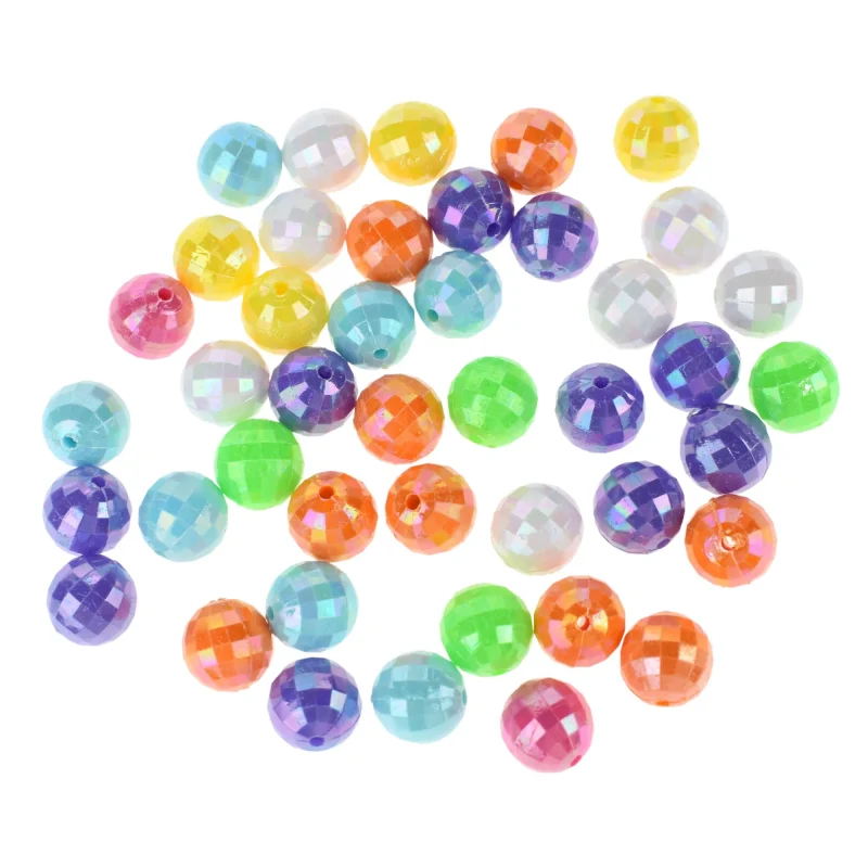 iridescent disco ball craft beads 3 8 inch 42 pack