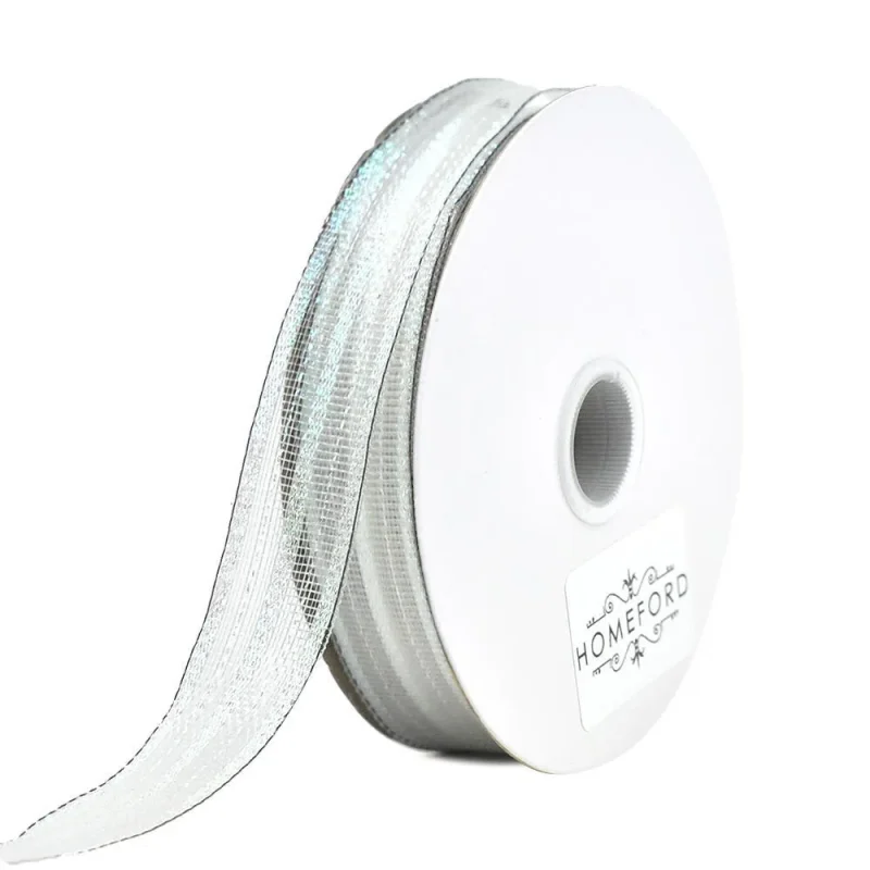 iridescent glitter wired ribbon 5 8 x 5 yards