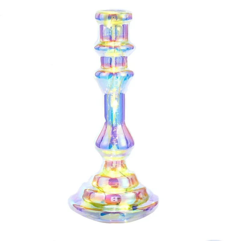 iridescent led candle holder 8 5 inch