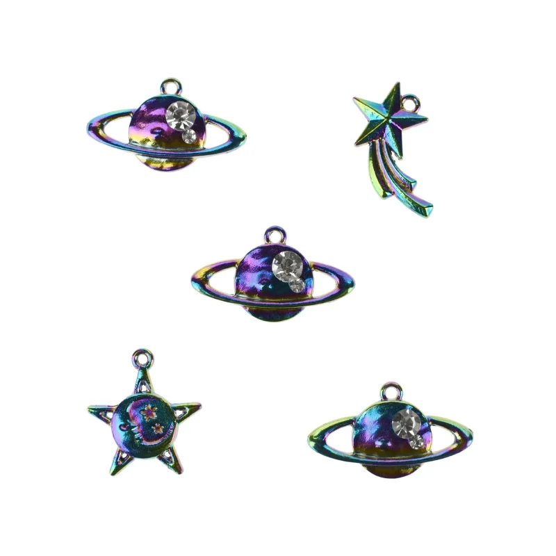 iridescent planet craft charms 5pcs 1 1 4 inch