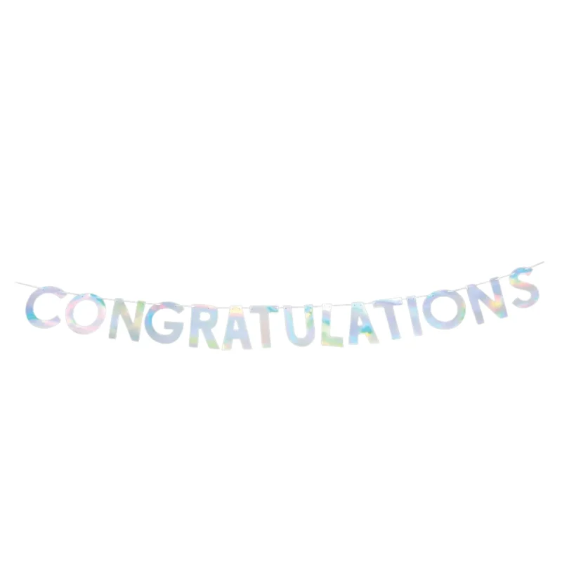 iridiscent 7 congratulations party banner