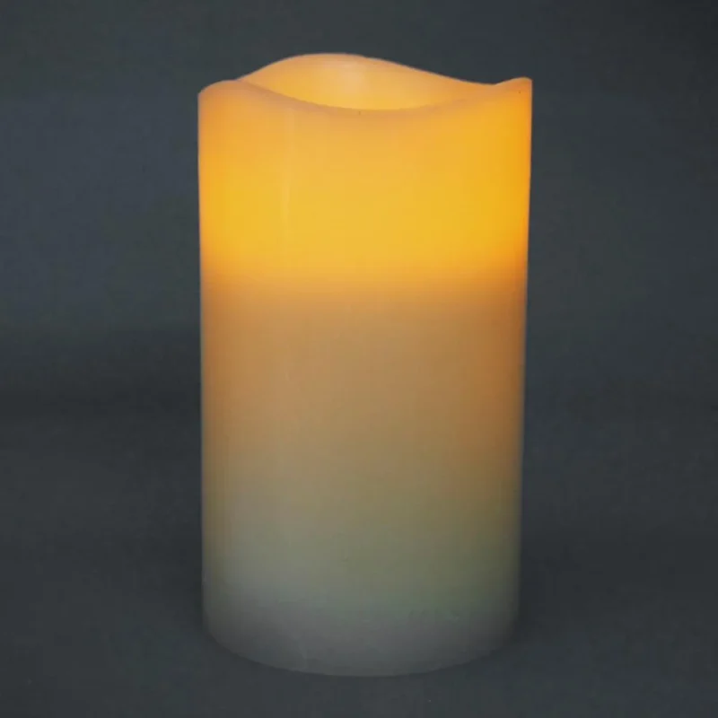 ivory flameless frosted led candle 6x3 inches