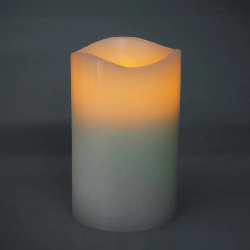 ivory flameless led candle 5x3 inch frosted design