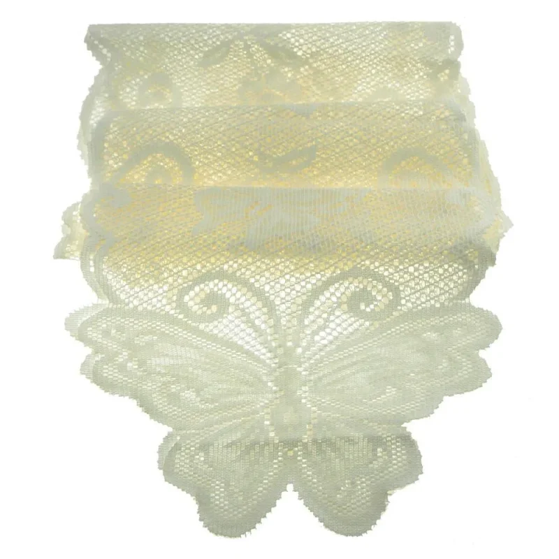 ivory lace butterfly table runner 8ft x 13in