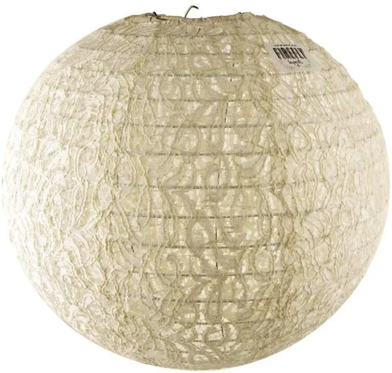 ivory lace round hanging lantern 12 vintage style