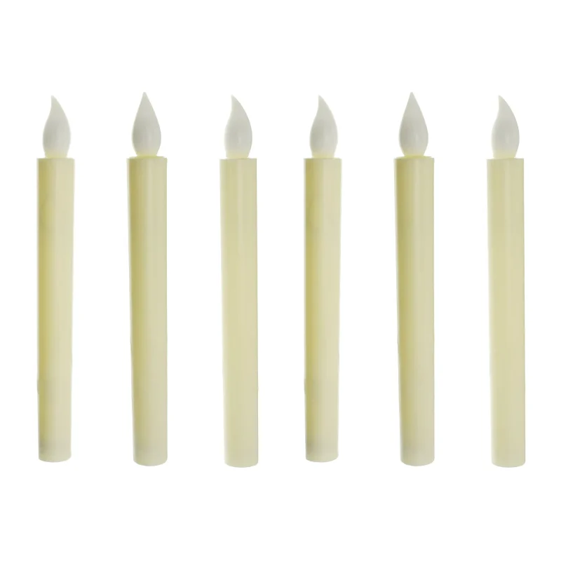 ivory led flickering taper candles 8 75 6 pack