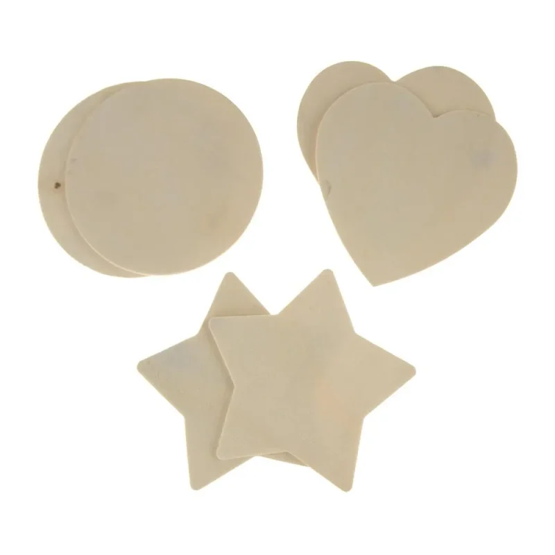 ivory wooden cut outs 4 inch 6 pack classic shapes