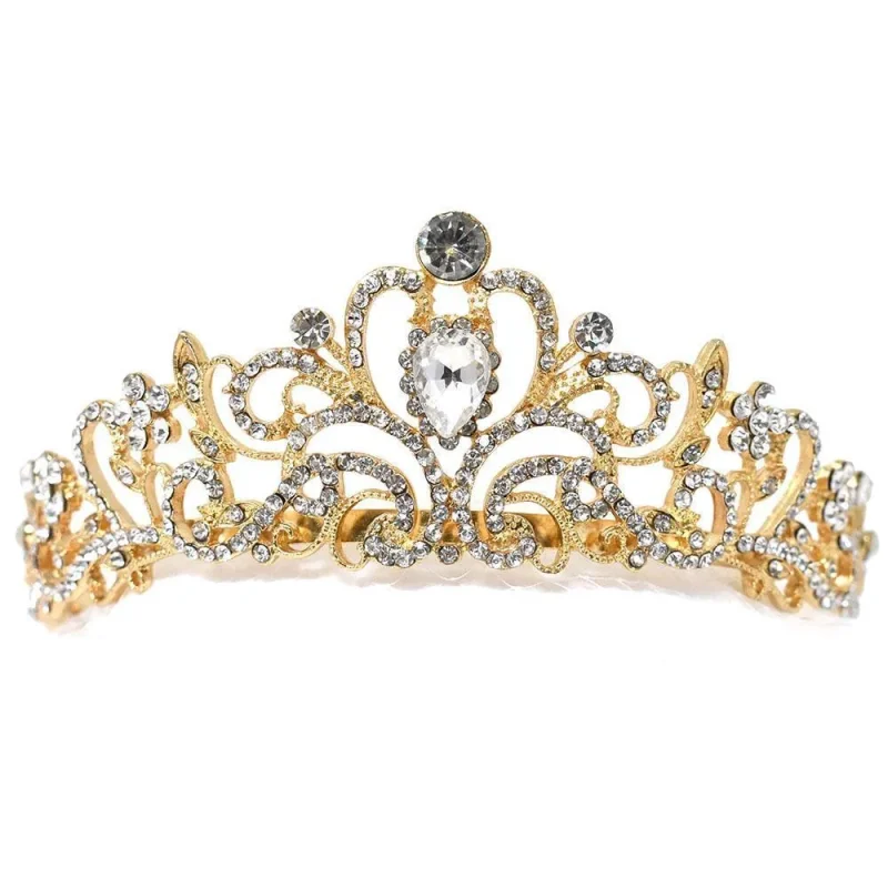 jeweled floral tiara 5 inch