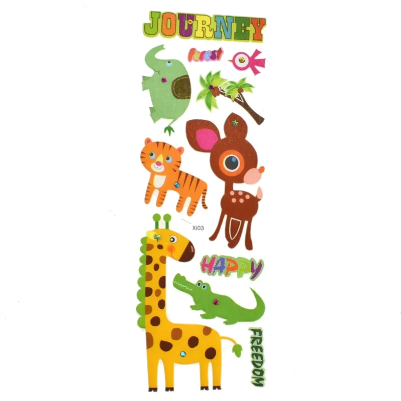 jungle animal 3d puffy stickers 11 pack