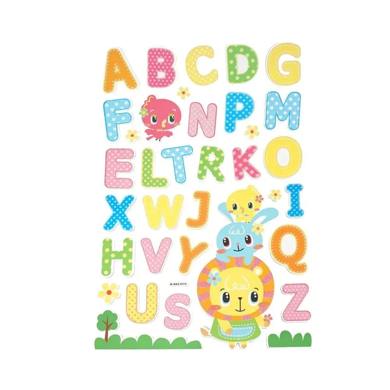 kids alphabet wall art stickers 35 piece spring design